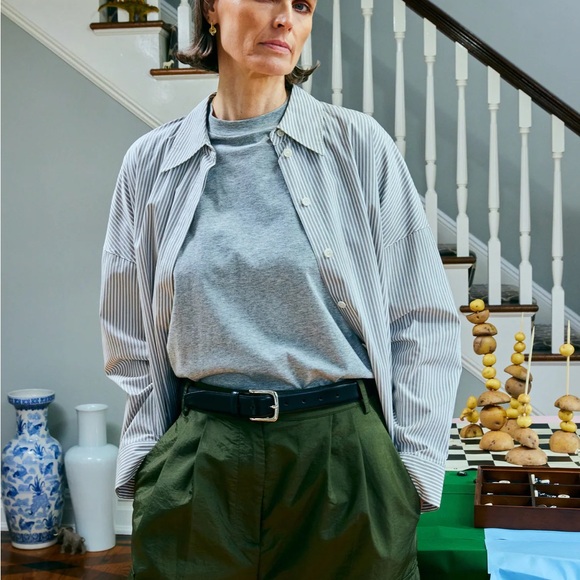 Tibi Stella Crispy Nylon Pleated Cargo Pant - Picture 2 of 8